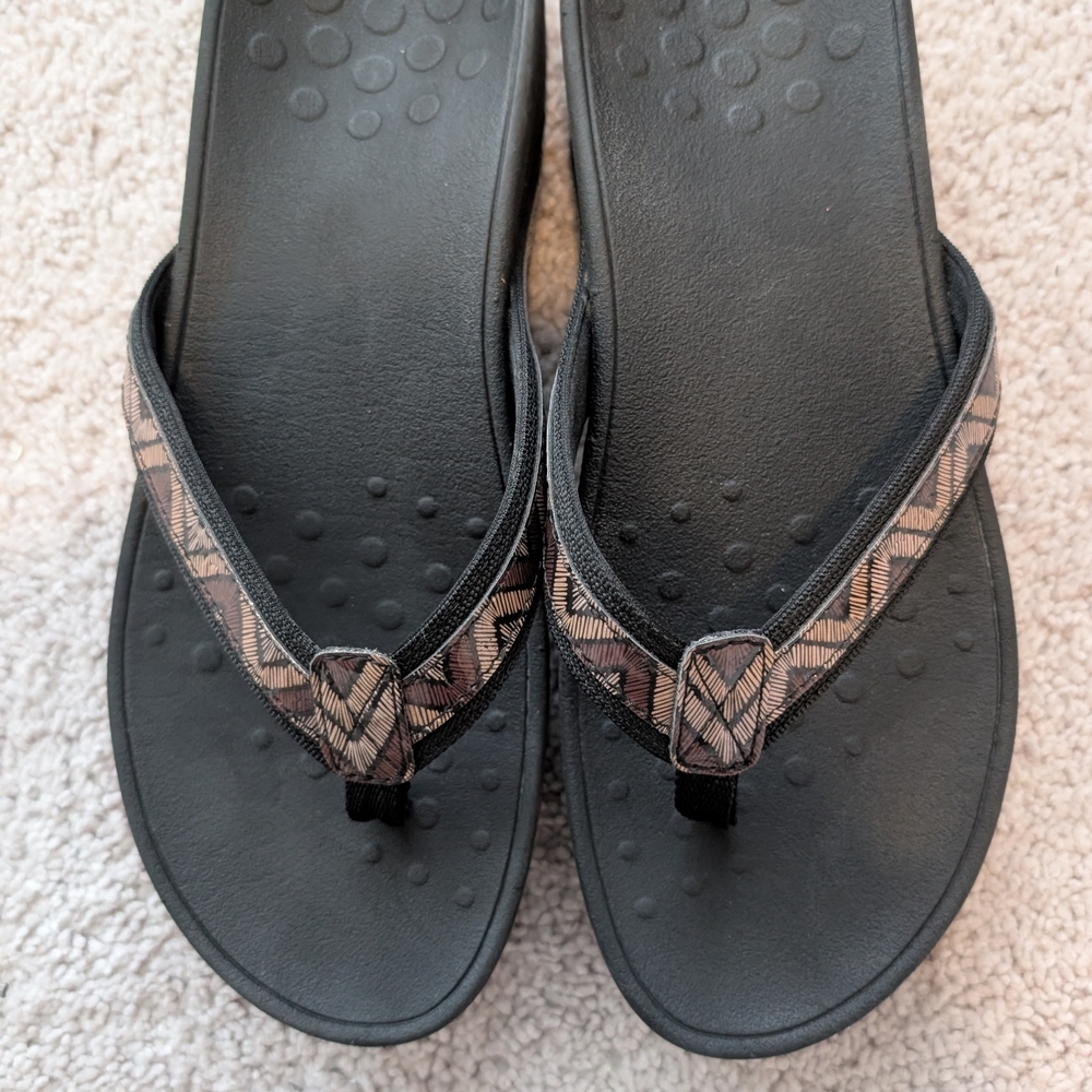 Vionic Women’s Size 9 High Tide Arch Sandal Flip Flop Black Orthopedic Classic - Picture 7 of 13